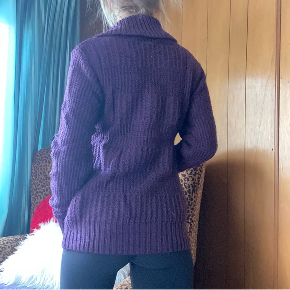 Nicole miller plum purple soft knit turtleneck sweater - Picture 3 of 4